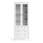 Madrid China Cabinet 2 Doors W/glass + 3 Drawers In Matt Black Or White - FURNITURE CURLS
