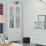Madrid China Cabinet 2 Doors W/glass + 3 Drawers In Matt Black Or White - FURNITURE CURLS