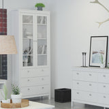 Madrid China Cabinet 2 Doors W/glass + 3 Drawers In Matt Black Or White - FURNITURE CURLS