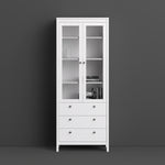 Madrid China Cabinet 2 Doors W/glass + 3 Drawers In Matt Black Or White - FURNITURE CURLS