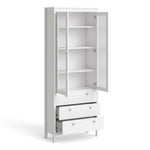 Madrid China Cabinet 2 Doors W/glass + 3 Drawers In Matt Black Or White - FURNITURE CURLS