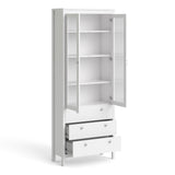 Madrid China Cabinet 2 Doors W/glass + 3 Drawers In Matt Black Or White - FURNITURE CURLS