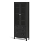 Madrid China Cabinet 2 Doors W/glass + 3 Drawers In Matt Black Or White - FURNITURE CURLS