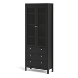 Madrid China Cabinet 2 Doors W/glass + 3 Drawers In Matt Black Or White - FURNITURE CURLS