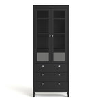 Madrid China Cabinet 2 Doors W/glass + 3 Drawers In Matt Black Or White - FURNITURE CURLS