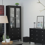 Madrid China Cabinet 2 Doors W/glass + 3 Drawers In Matt Black Or White - FURNITURE CURLS