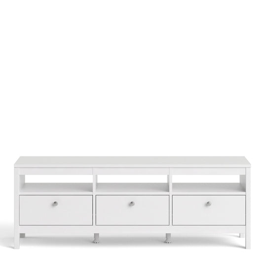 Madrid Tv-unit 3 Drawers In Matt Black Or White - FURNITURE CURLS