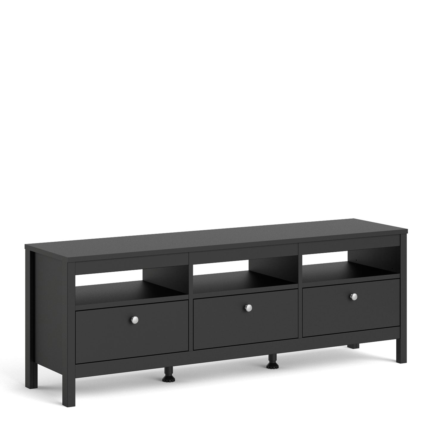 Madrid Tv-unit 3 Drawers In Matt Black Or White - FURNITURE CURLS