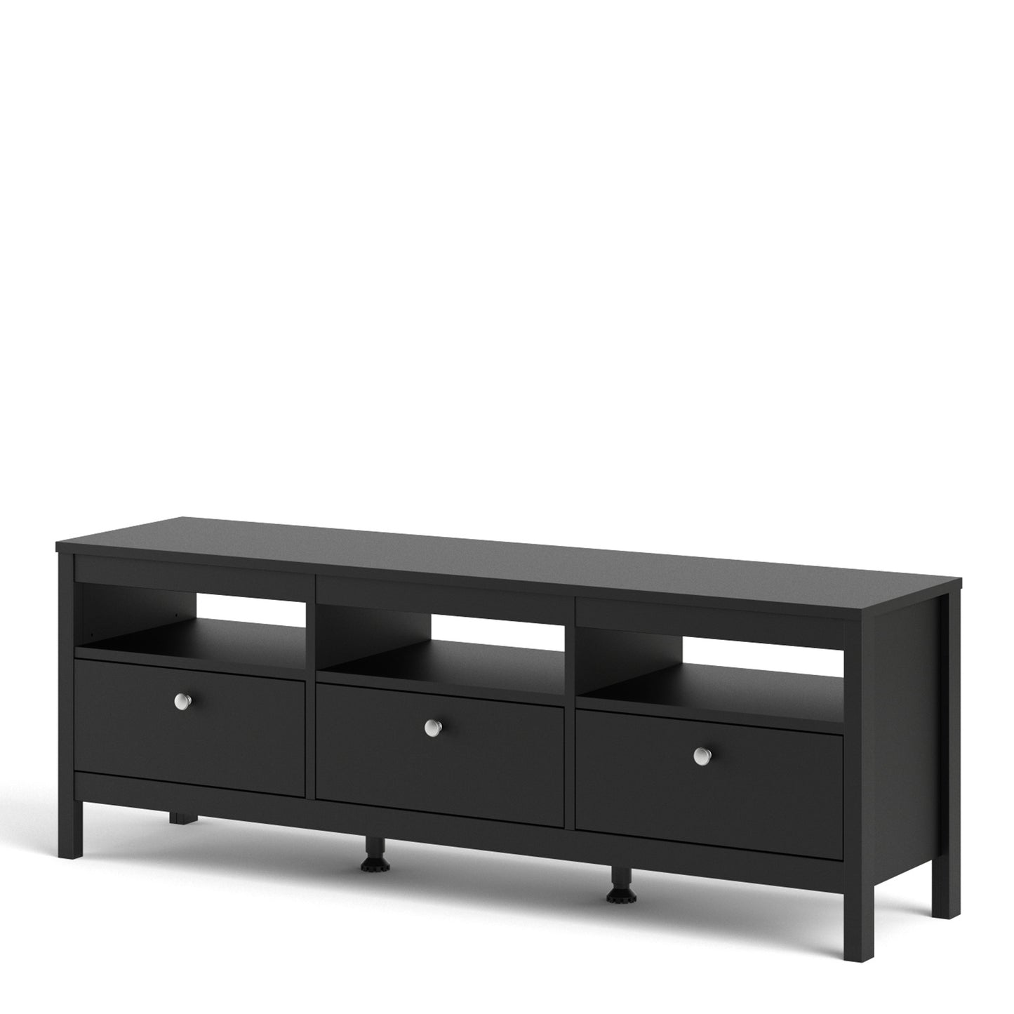 Madrid Tv-unit 3 Drawers In Matt Black Or White - FURNITURE CURLS