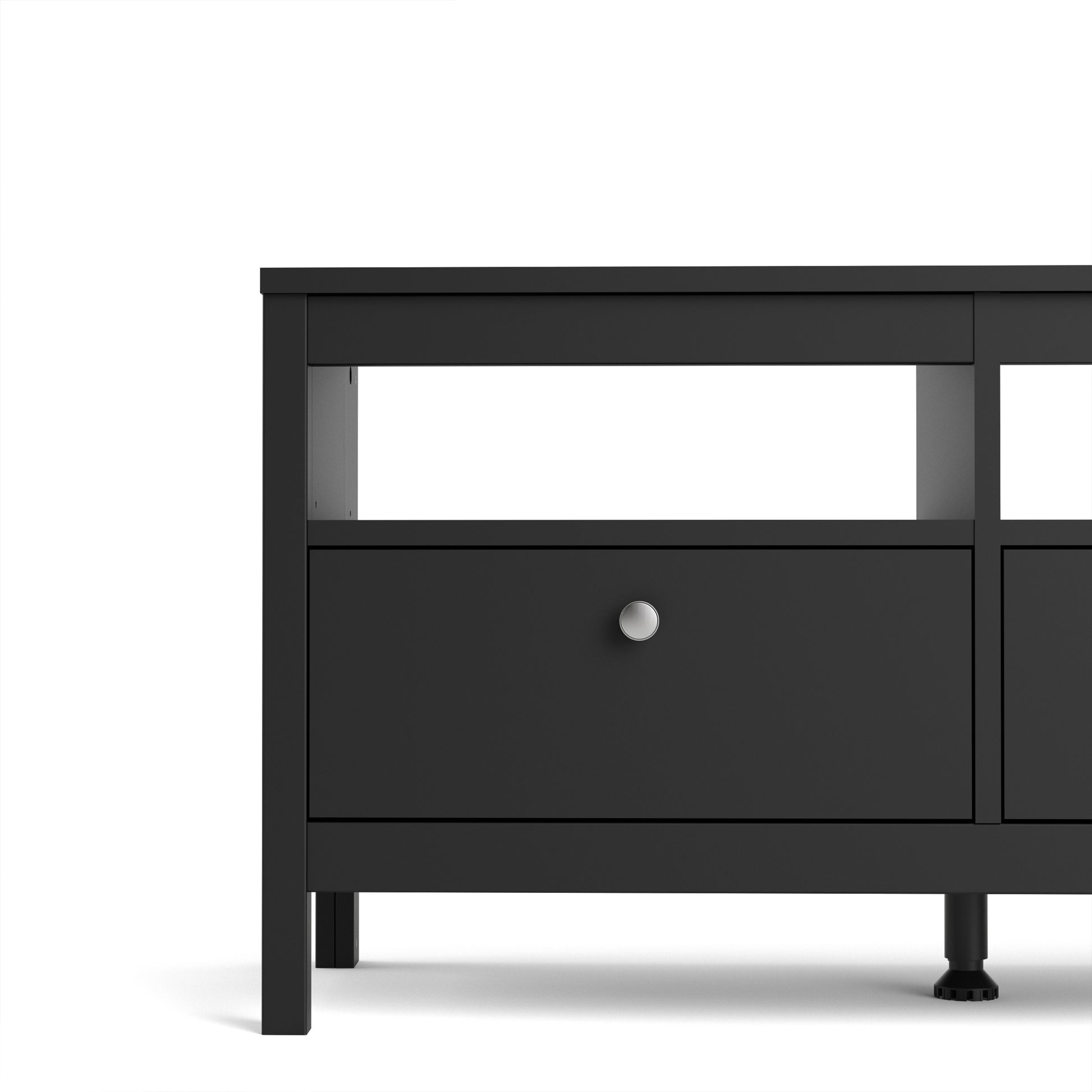 Madrid Tv-unit 3 Drawers In Matt Black Or White - FURNITURE CURLS