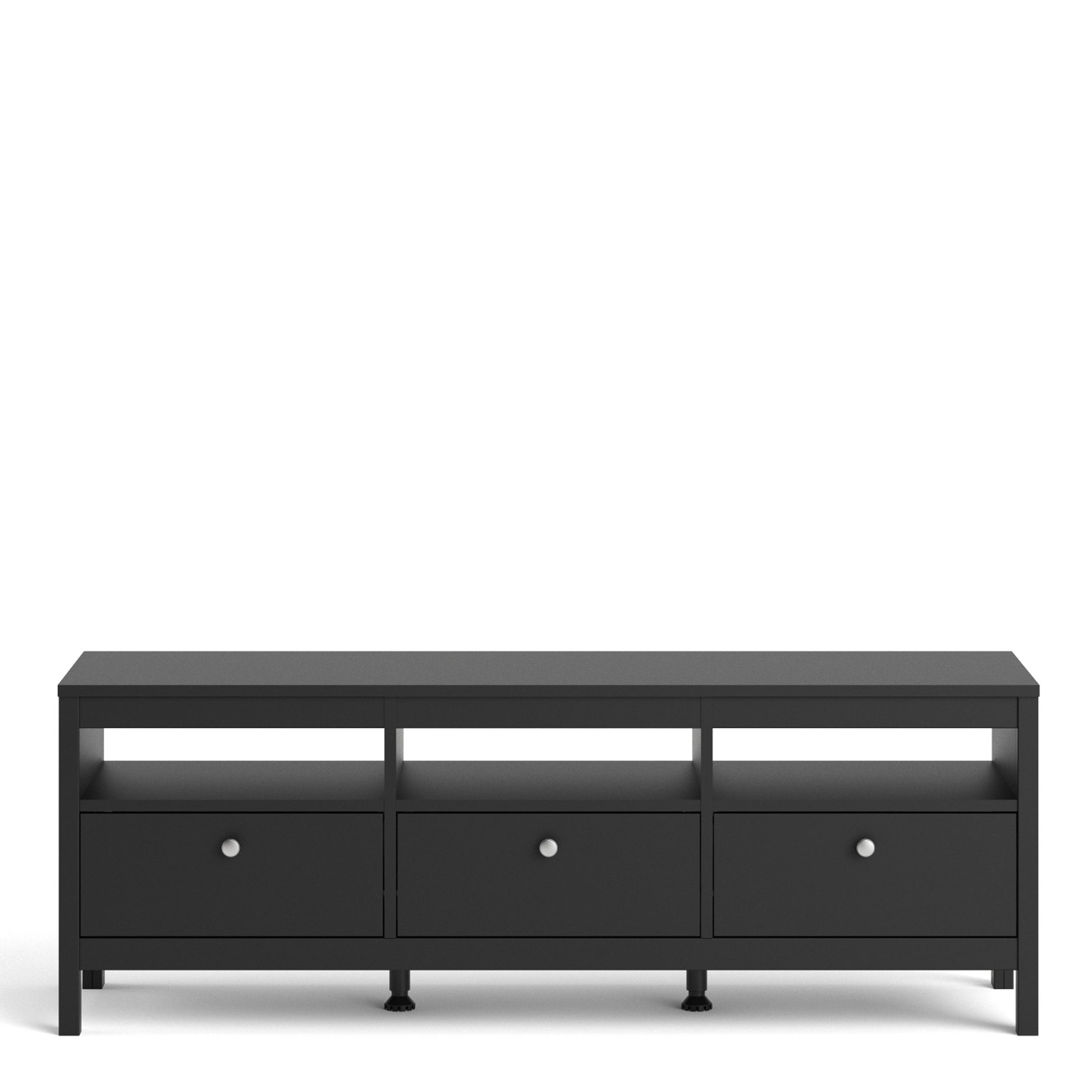 Madrid Tv-unit 3 Drawers In Matt Black Or White - FURNITURE CURLS