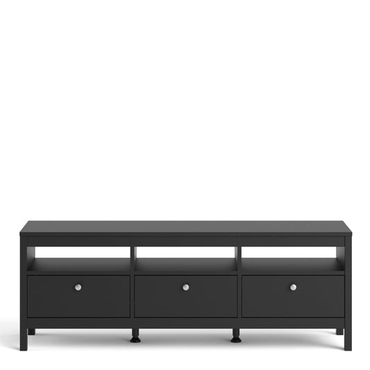 Madrid Tv-unit 3 Drawers In Matt Black Or White - FURNITURE CURLS