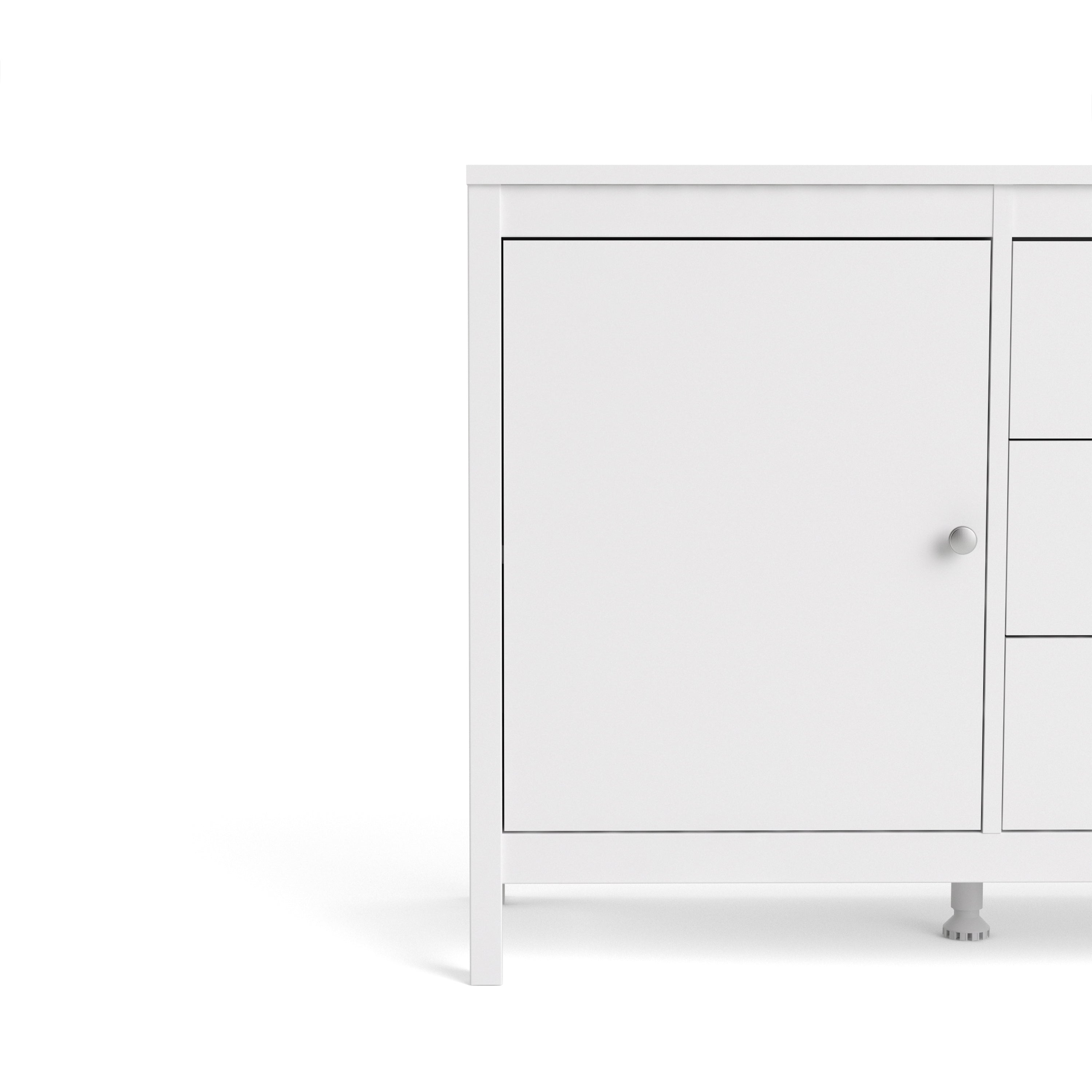 Madrid Sideboard 2 Doors + 3 Drawers In Matt Black Or White - FURNITURE CURLS