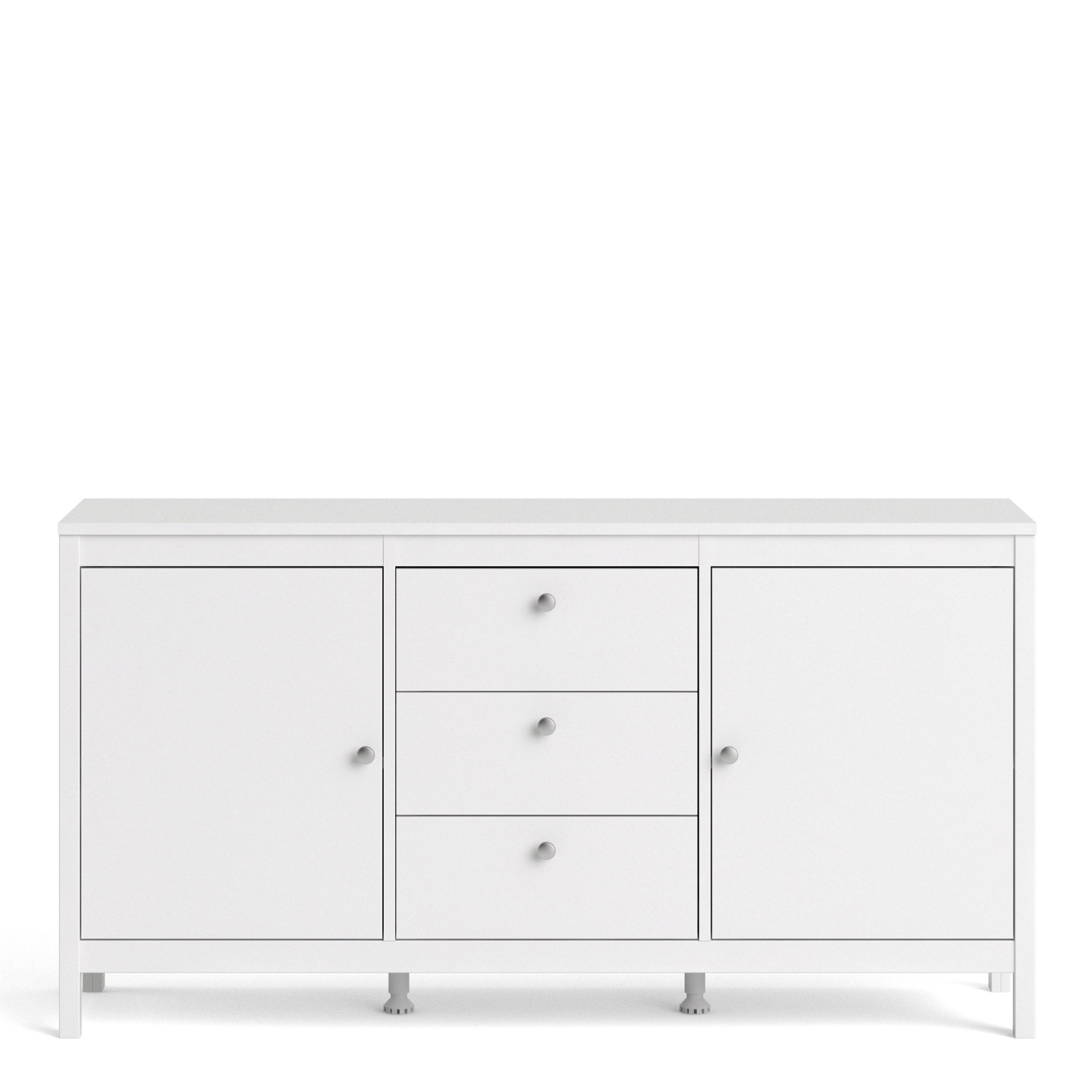 Madrid Sideboard 2 Doors + 3 Drawers In Matt Black Or White - FURNITURE CURLS