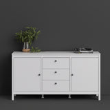 Madrid Sideboard 2 Doors + 3 Drawers In Matt Black Or White - FURNITURE CURLS