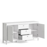 Madrid Sideboard 2 Doors + 3 Drawers In Matt Black Or White - FURNITURE CURLS