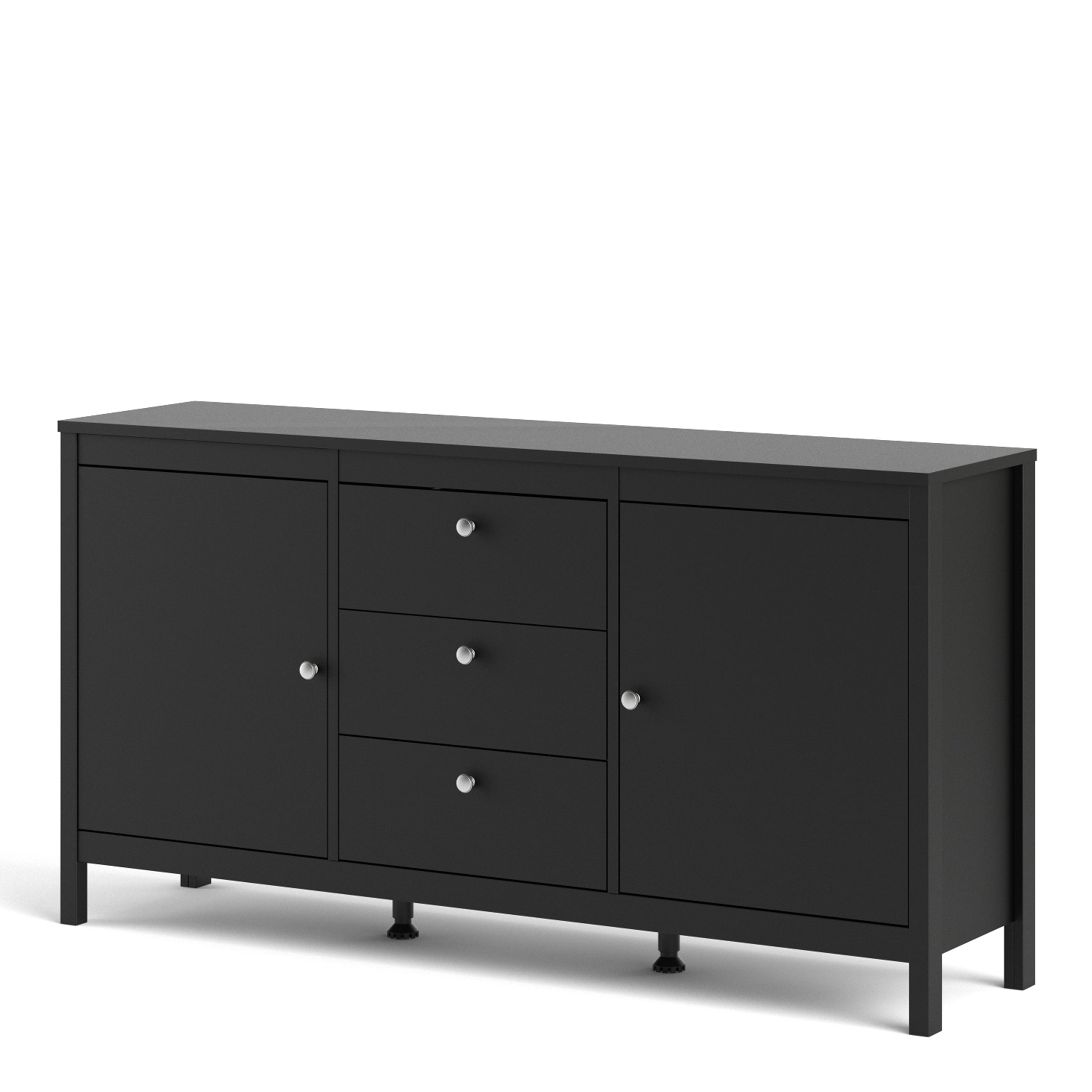Madrid Sideboard 2 Doors + 3 Drawers In Matt Black Or White - FURNITURE CURLS