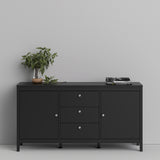 Madrid Sideboard 2 Doors + 3 Drawers In Matt Black Or White - FURNITURE CURLS