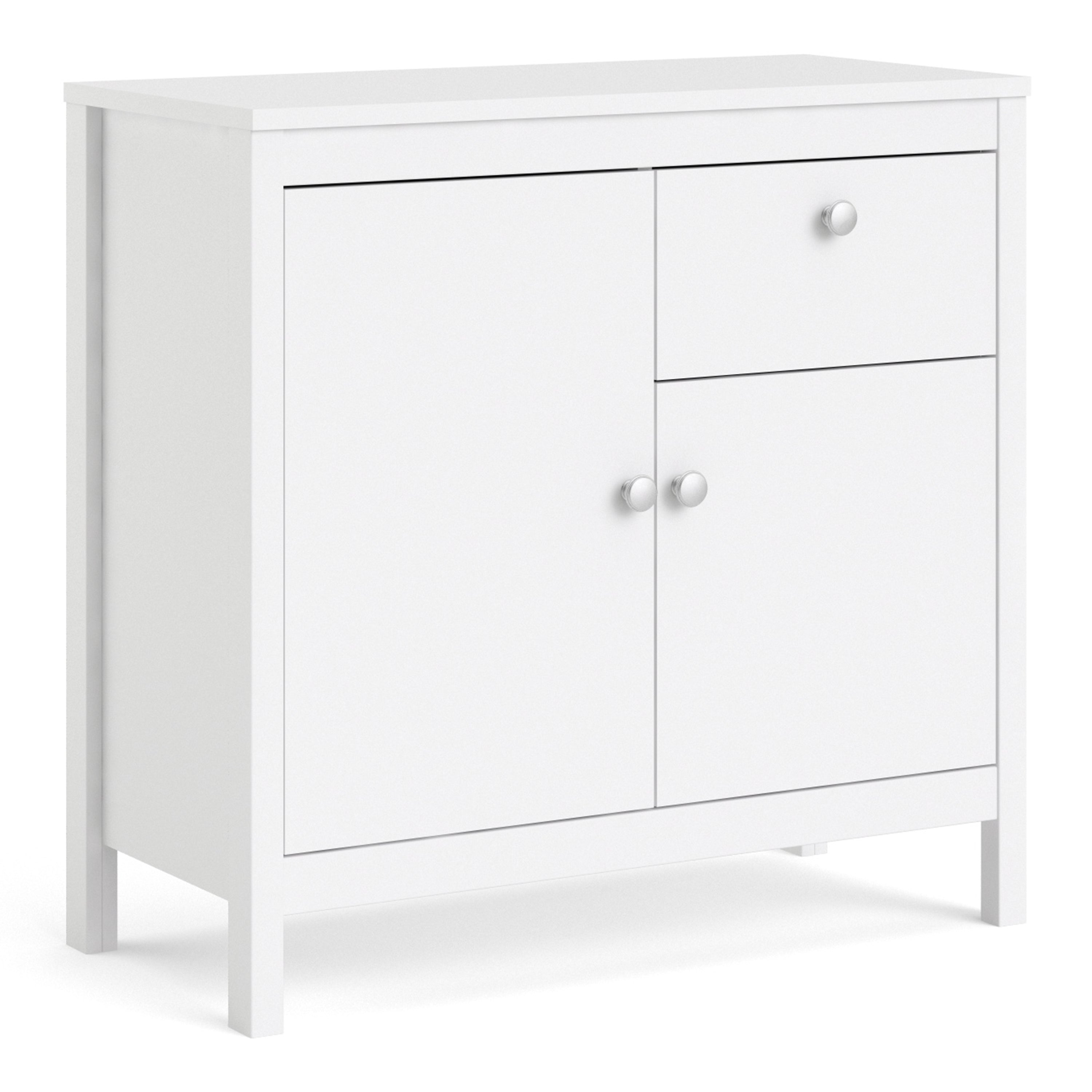 Madrid Sideboard 2 Doors + 1 Drawer In Matt Black Or White - FURNITURE CURLS