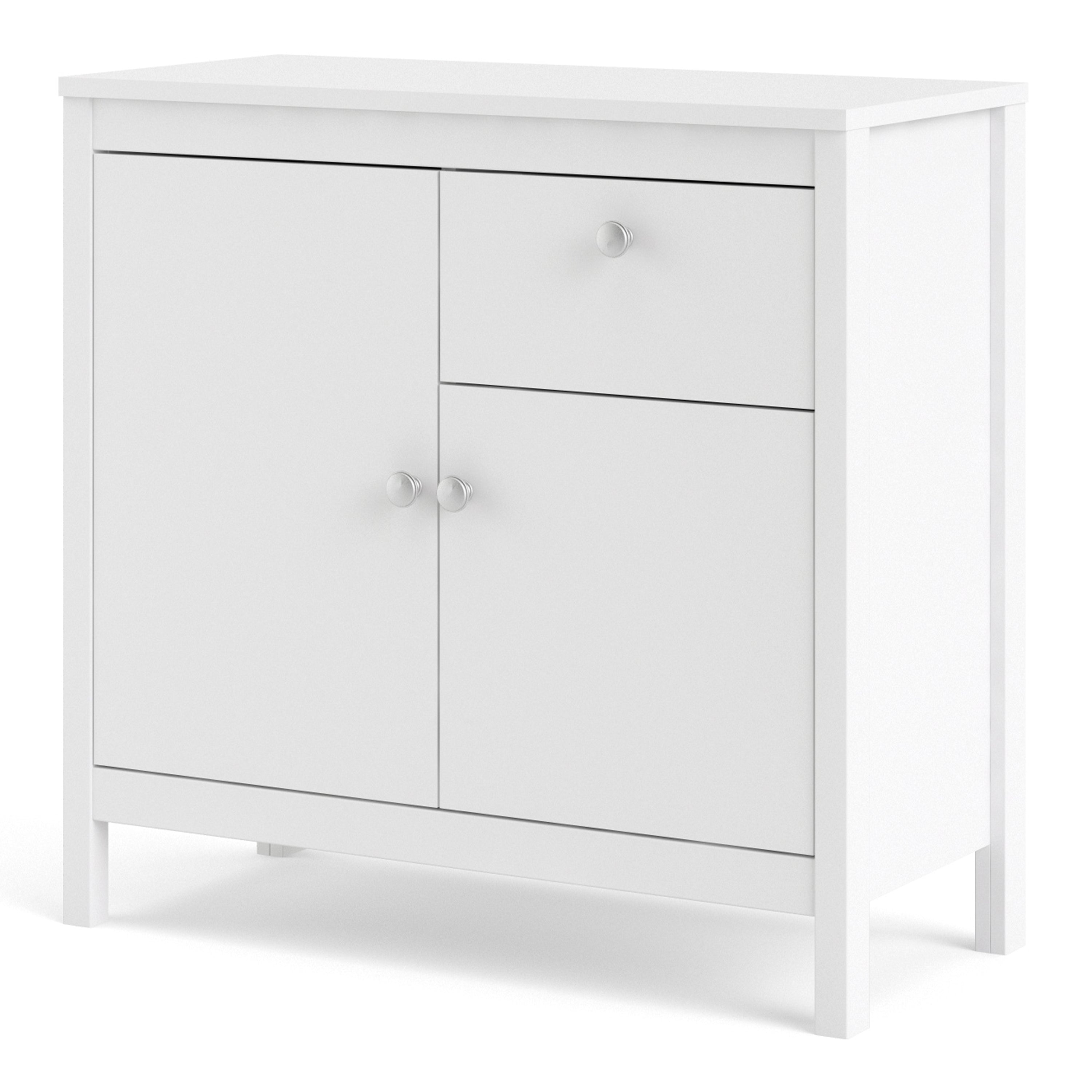 Madrid Sideboard 2 Doors + 1 Drawer In Matt Black Or White - FURNITURE CURLS