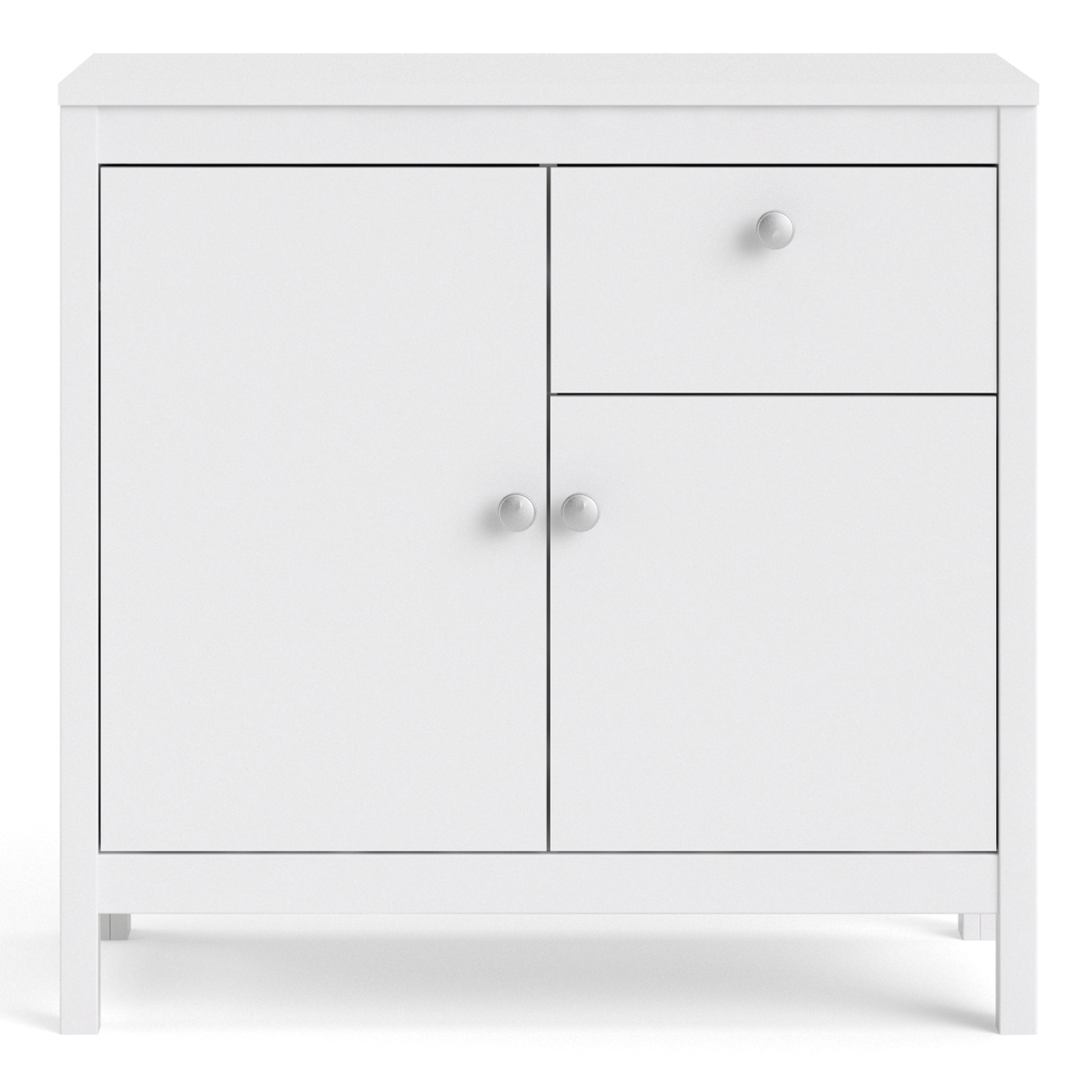 Madrid Sideboard 2 Doors + 1 Drawer In Matt Black Or White - FURNITURE CURLS