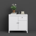 Madrid Sideboard 2 Doors + 1 Drawer In Matt Black Or White - FURNITURE CURLS