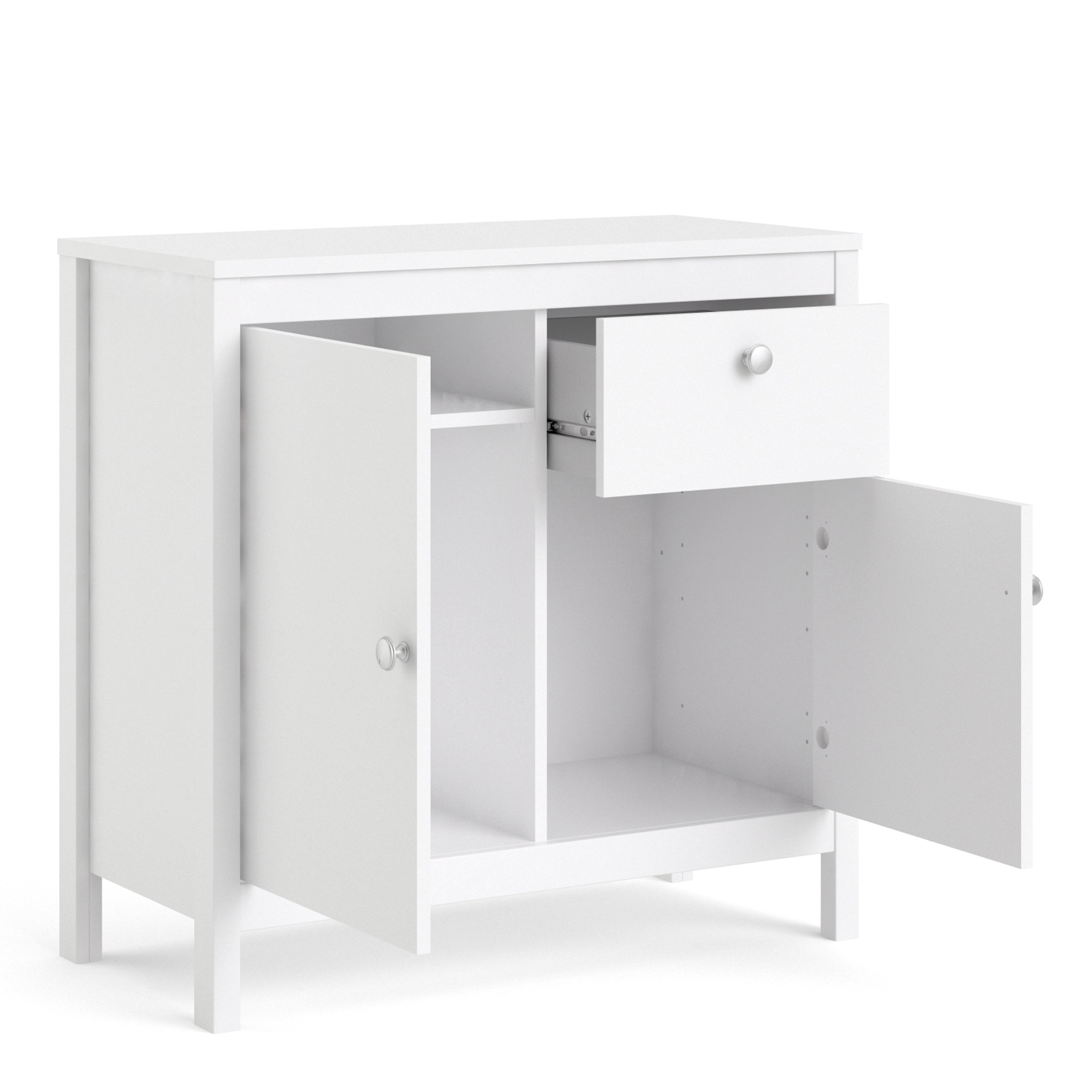 Madrid Sideboard 2 Doors + 1 Drawer In Matt Black Or White - FURNITURE CURLS