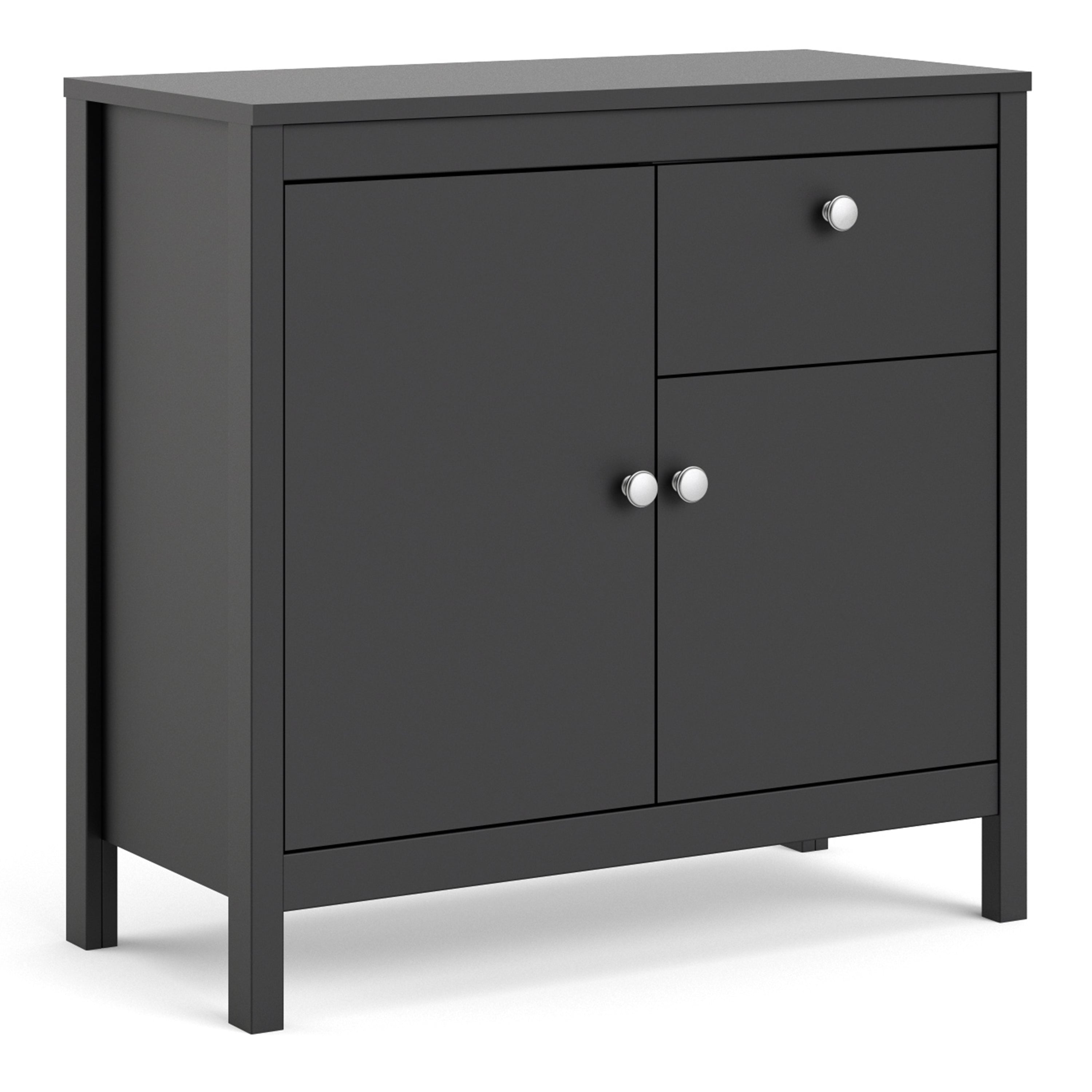 Madrid Sideboard 2 Doors + 1 Drawer In Matt Black Or White - FURNITURE CURLS