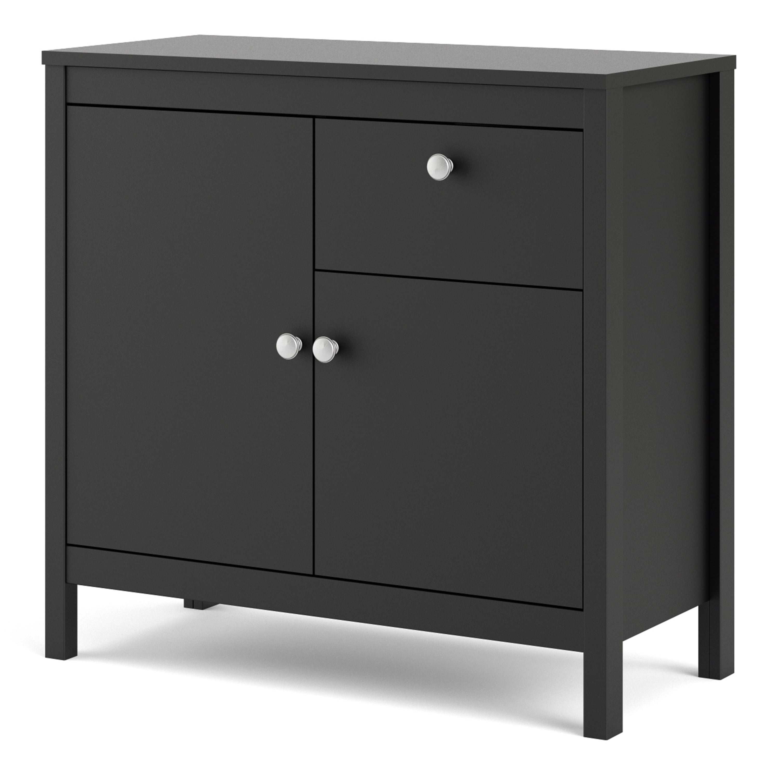 Madrid Sideboard 2 Doors + 1 Drawer In Matt Black Or White - FURNITURE CURLS
