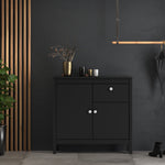 Madrid Sideboard 2 Doors + 1 Drawer In Matt Black Or White - FURNITURE CURLS