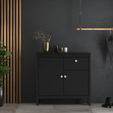 Madrid Sideboard 2 Doors + 1 Drawer In Matt Black Or White - FURNITURE CURLS
