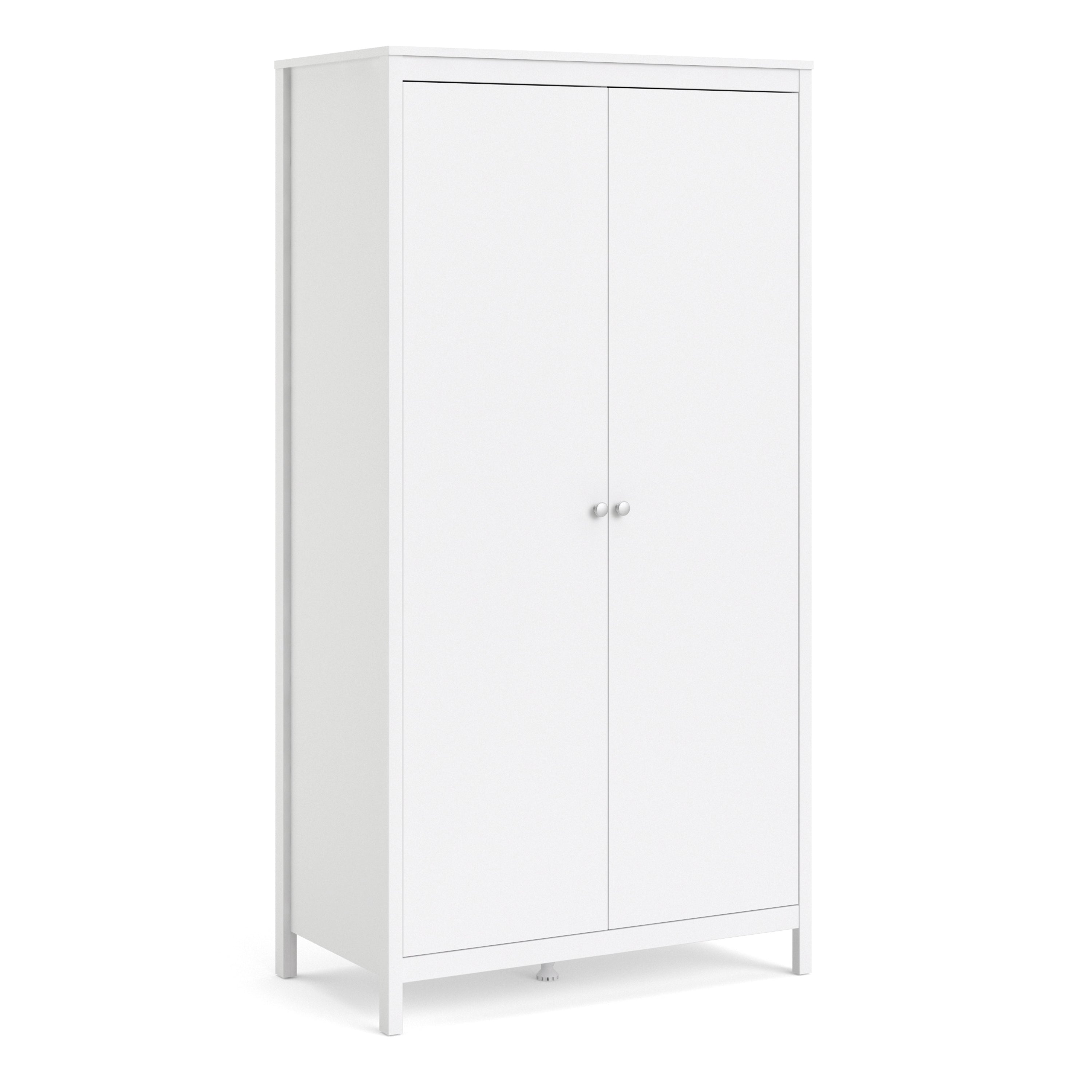 Madrid Wardrobe With 2 Doors In Matt Black Or White - FURNITURE CURLS