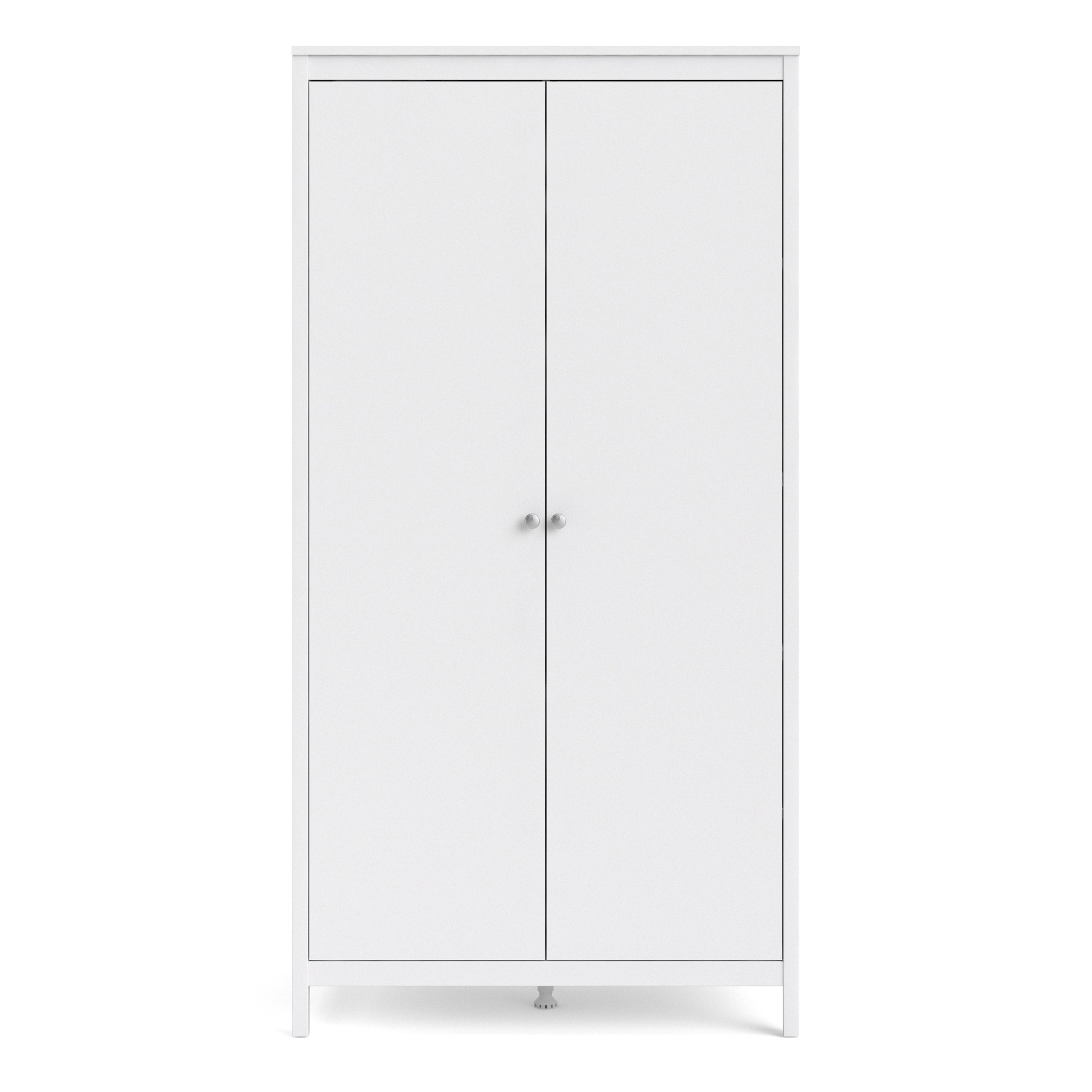 Madrid Wardrobe With 2 Doors In Matt Black Or White - FURNITURE CURLS