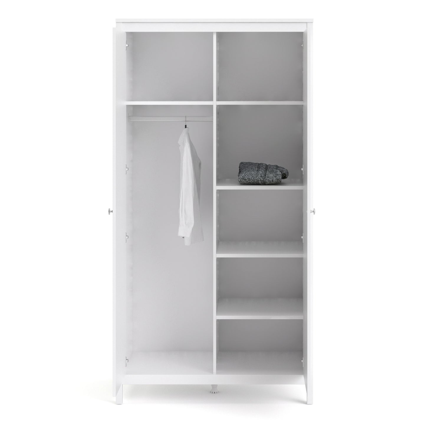 Madrid Wardrobe With 2 Doors In Matt Black Or White - FURNITURE CURLS