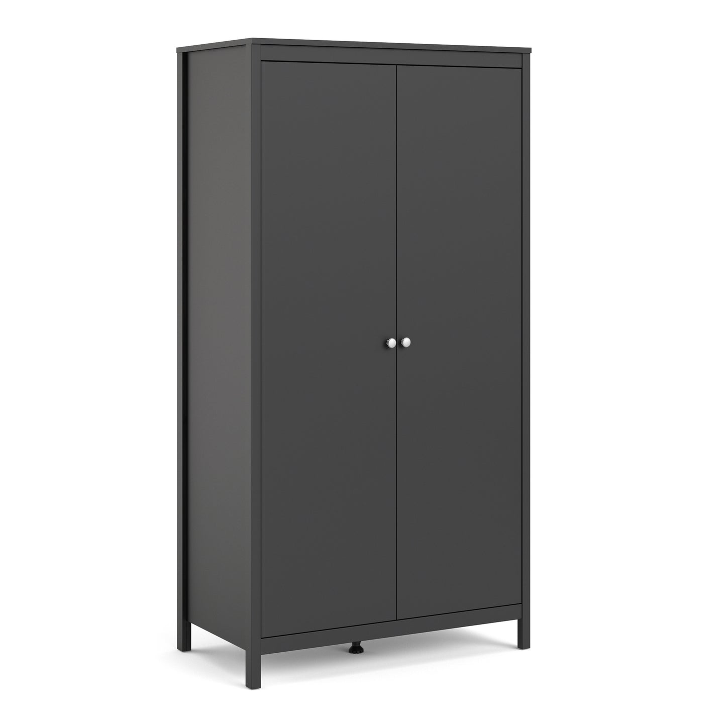 Madrid Wardrobe With 2 Doors In Matt Black Or White - FURNITURE CURLS