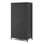 Madrid Wardrobe With 2 Doors In Matt Black Or White - FURNITURE CURLS