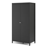 Madrid Wardrobe With 2 Doors In Matt Black Or White - FURNITURE CURLS