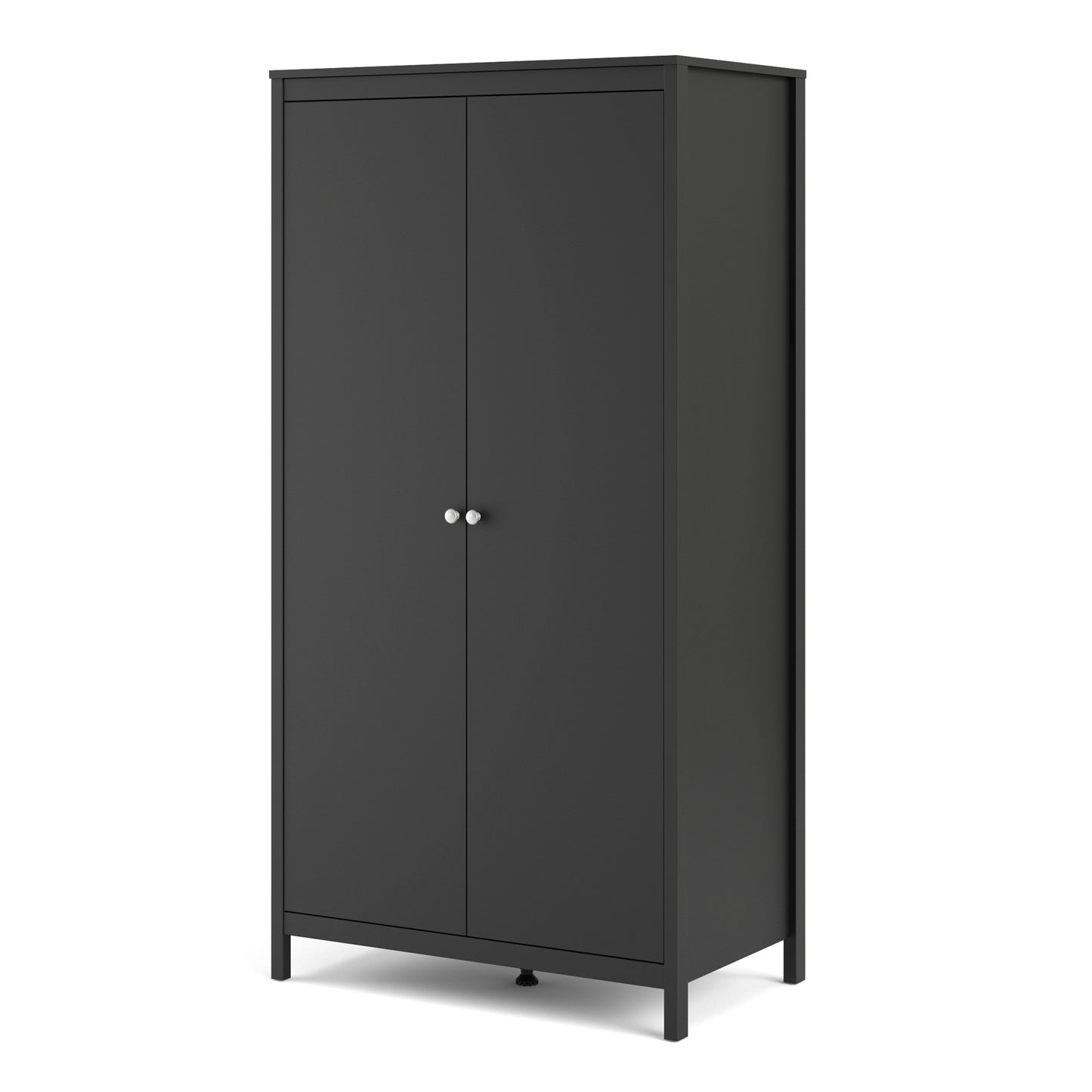 Madrid Wardrobe With 2 Doors In Matt Black Or White - FURNITURE CURLS