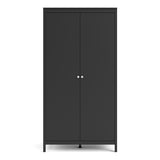 Madrid Wardrobe With 2 Doors In Matt Black Or White - FURNITURE CURLS