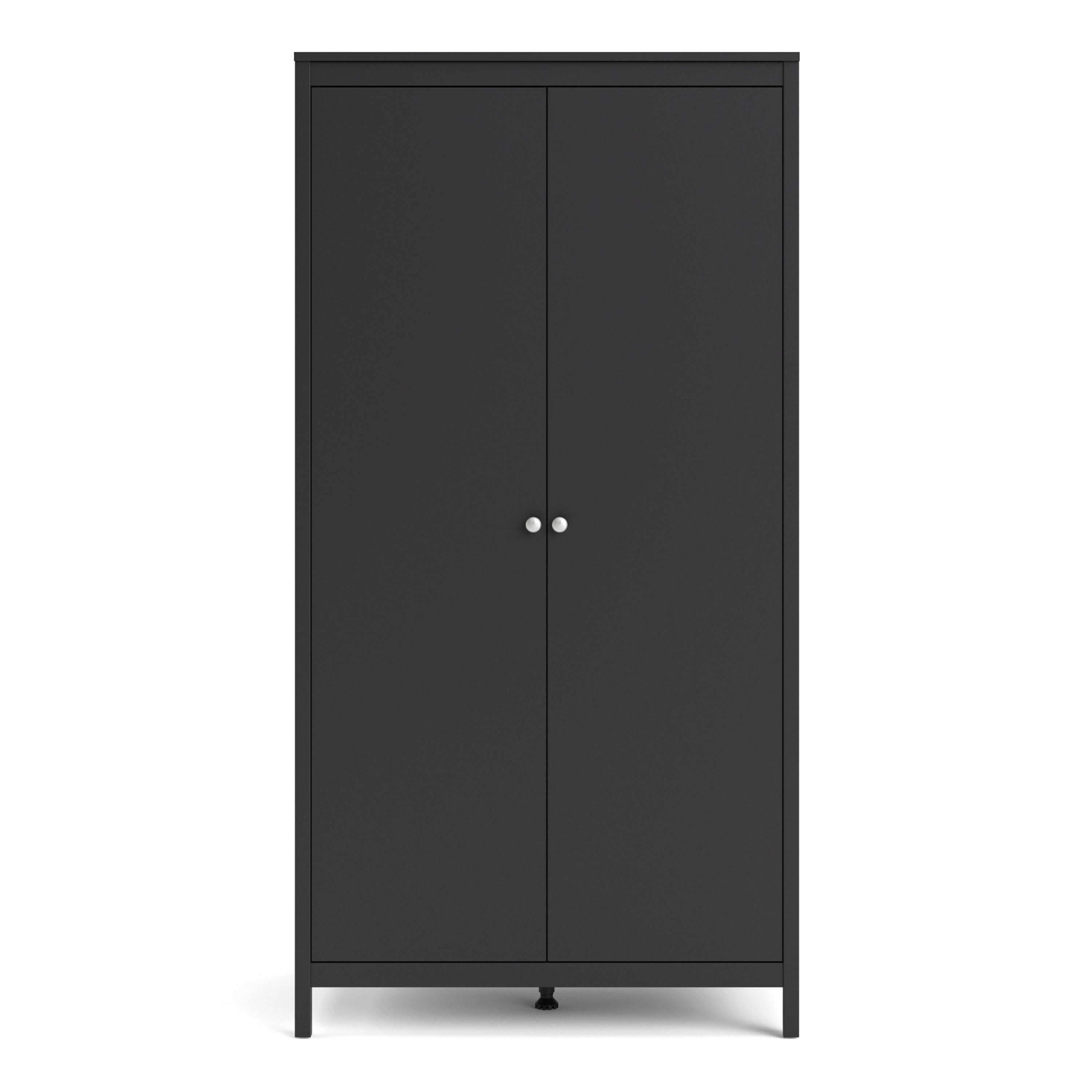 Madrid Wardrobe With 2 Doors In Matt Black Or White - FURNITURE CURLS