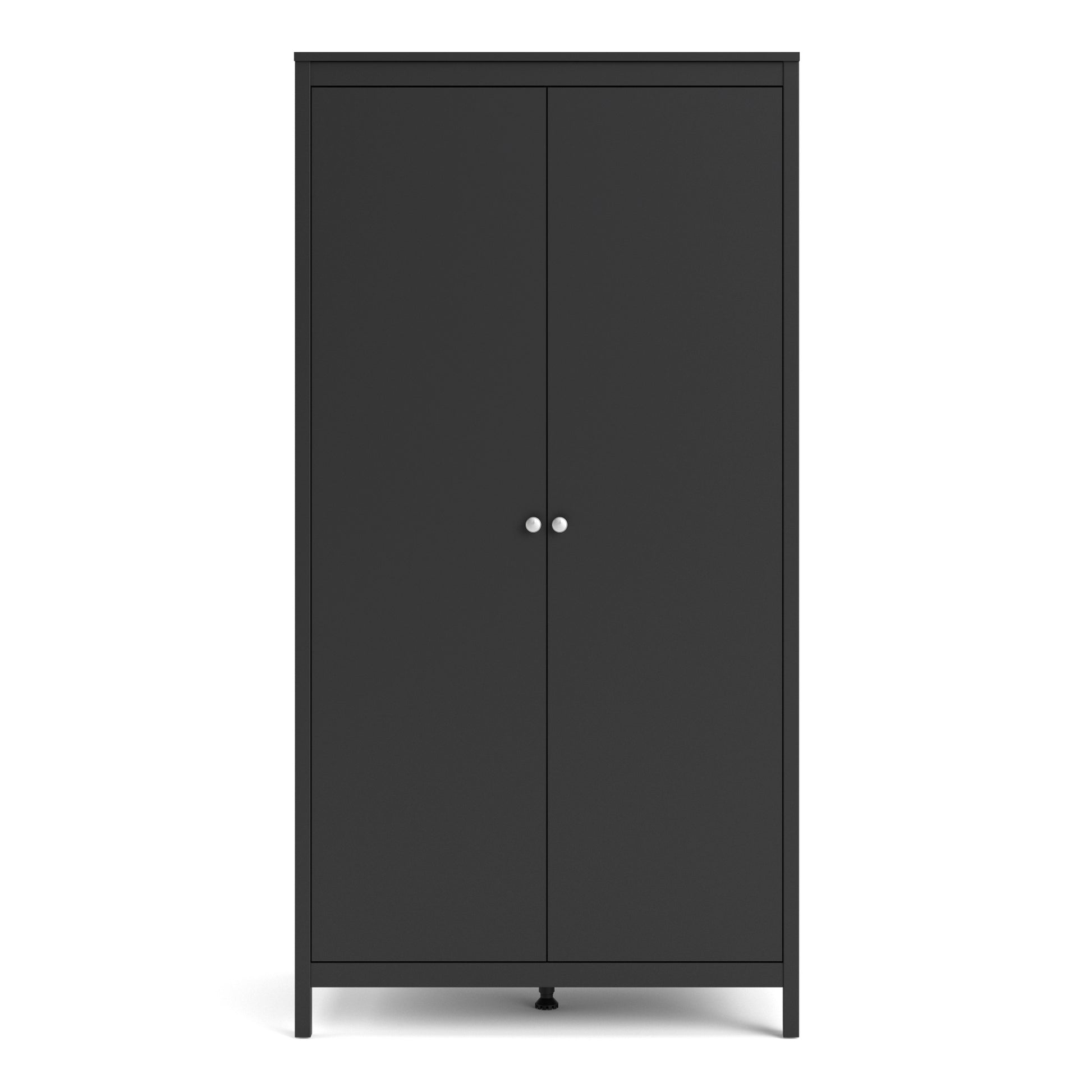 Madrid Wardrobe With 2 Doors In Matt Black Or White - FURNITURE CURLS