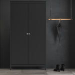 Madrid Wardrobe With 2 Doors In Matt Black Or White - FURNITURE CURLS