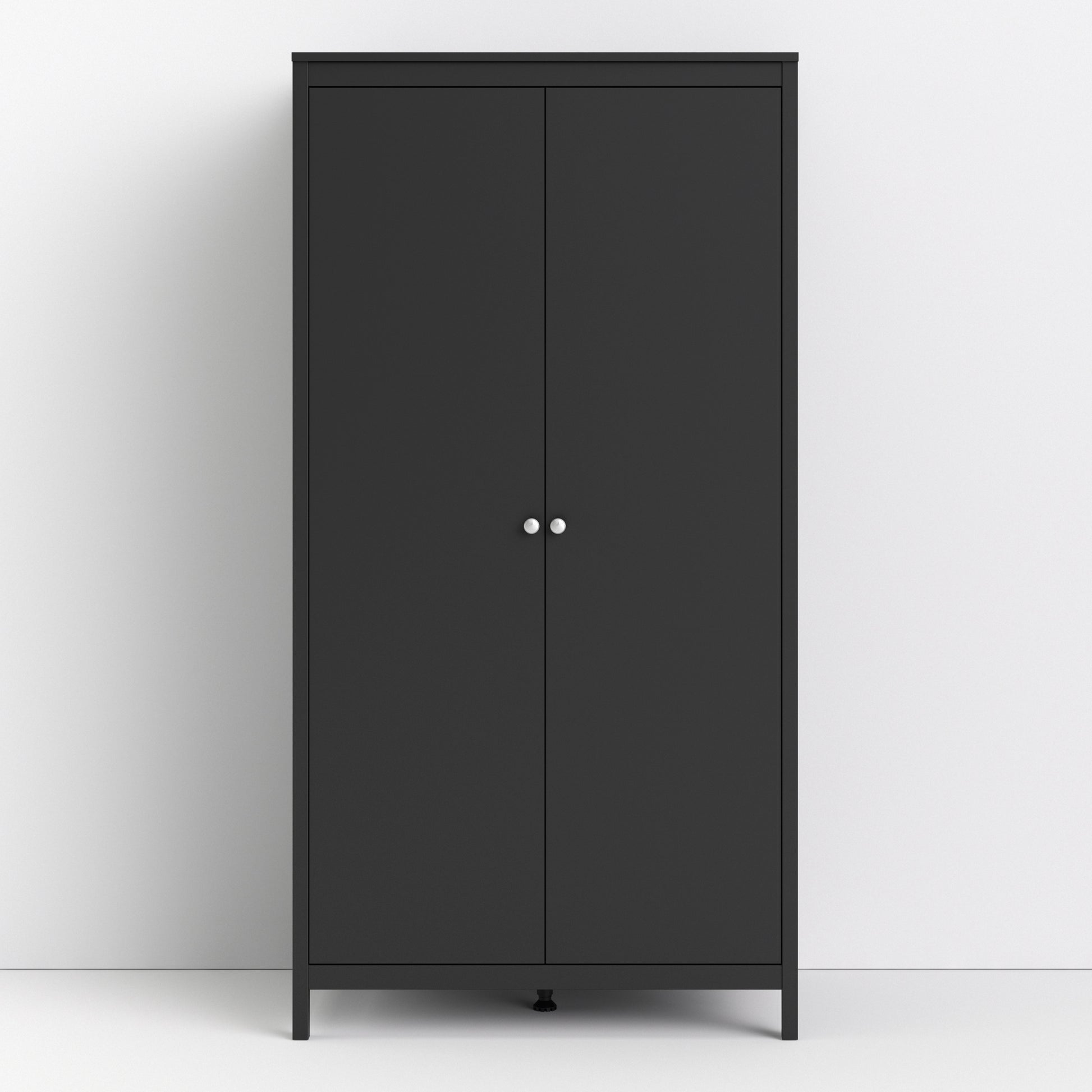 Madrid Wardrobe With 2 Doors In Matt Black Or White - FURNITURE CURLS