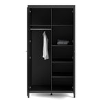 Madrid Wardrobe With 2 Doors In Matt Black Or White - FURNITURE CURLS