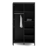 Madrid Wardrobe With 2 Doors In Matt Black Or White - FURNITURE CURLS