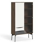 Fur China Displaycabinet 1door+1glass Door+2drawers Grey-white-walnut Or Grey-white - FURNITURE CURLS