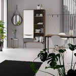 Fur China Displaycabinet 1door+1glass Door+2drawers Grey-white-walnut Or Grey-white - FURNITURE CURLS