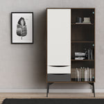 Fur China Displaycabinet 1door+1glass Door+2drawers Grey-white-walnut Or Grey-white - FURNITURE CURLS