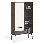 Fur China Displaycabinet 1door+1glass Door+2drawers Grey-white-walnut Or Grey-white - FURNITURE CURLS