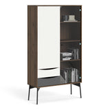 Fur China Displaycabinet 1door+1glass Door+2drawers Grey-white-walnut Or Grey-white - FURNITURE CURLS